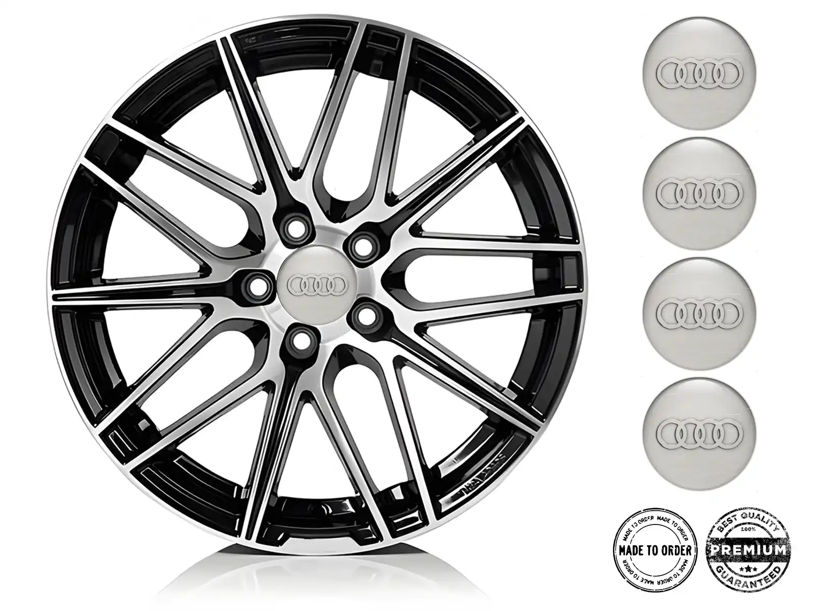 Audi Pegatina Silicona Estilo Emblemas Rueda Personalizados